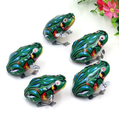 【CC】 SALE Kids Classic Tin Wind Up Clockwork Jumping Frog New Figures Education gift Children