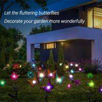 Solar Lamp Butterfly String Lights Waterproof LED Garland Sun Power Outdoor Sunlight for Yard Fence Lawn Patio Garden Decoration