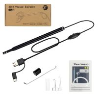 3 in1 USB HD Visual Otoscope Borescope Ear Spoon Ear Cleaning Endoscope 5.5mm Mini Camera Android PC TypeC Ear Pick Health Care