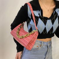 【CW】Luxury Chains Bag Women Alligator Pattern Shoulder Bag Fashion Small Armpit Bag Vintage Lady Handbag Subaxillary Pouch