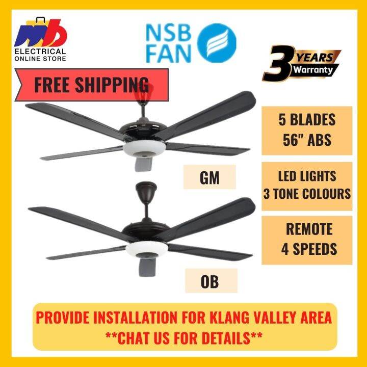 NSB FAN X LED / M LED 56" REMOTE CONTROL CEILING FAN WITH LED LIGHTS 3