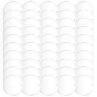 50 Pcs 3 Inch Acrylic Blanks with Hole Transparent Circle Ornament Clear Round Acrylic Christmas Ornament Blanks