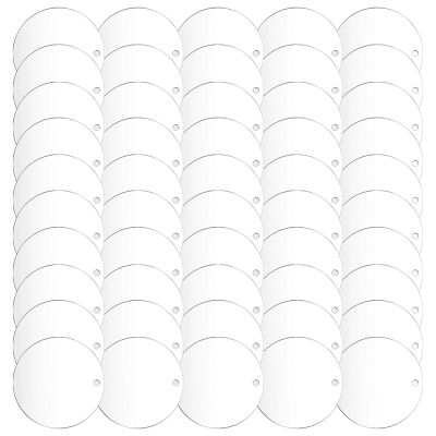 50 Pcs 3 Inch Acrylic Blanks with Hole Transparent Circle Ornament Clear Round Acrylic Christmas Ornament Blanks
