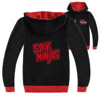 SPY NINJAS แขนยาวสีดำ/ สีเทาผ้าฝ้าย + โพลีเอสเตอร์คลุมด้วยผ้าซิปเสื้อกันหนาวแจ็คเก็ตสำหรับเด็ก15ปีสาวเด็กเสื้อผ้าฤดูใบไม้ผลิและฤดูใบไม้ร่วงเด็ก3-16ปี