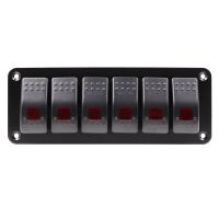 Universal 6 Gang Switch Panel Fuse Circuit Breaker/Overload Protector Waterproof RV Yacht Marine Boat Car Light ON/OFF