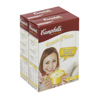 สินค้ามาใหม่! แคมเบลล์ ครีมข้าวโพดกึ่งสำเร็จ 66 กรัม x 2 กล่อง Campbells Instant Soup Cream Of Corn 66 g x 2 pcs ล็อตใหม่มาล่าสุด สินค้าสด มีเก็บเงินปลายทาง