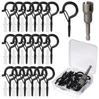 18 Set Q-Hanger Hooks for Outdoor String Lights, Ceiling Hook Screw Christmas Rope Light Clips, Fairy Lights Plants Wind