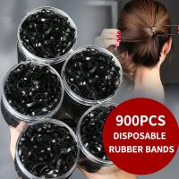 20/900Pcs Box Mini Accessories Small Braid Plaits Elastic Tie Band Ponytail Holder Elastic Rubber Clear Black Accessories Adhesives Tape