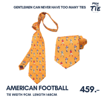 Men in Tie เนคไทแบบผูกเองขนาด 9cm รุ่น American Football