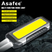 Asafee K586 XPE COB Flashlight 1000LM USB Rechargeable Built In Battery 100M Range Press Switch Red Work Light IPX4 Waterproof Lamp Emergency Power Supply