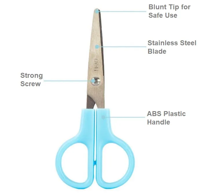 Deli 6021 Student Scissors For Kids And Children's Art Safety Scissors –  AOOKMIYA