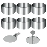 8 Pieces Dessert Rings Moulds Food Rings Moulds Small Ring Set Moulds Mini Cake Ring Moulds for Baking Cake Accessories