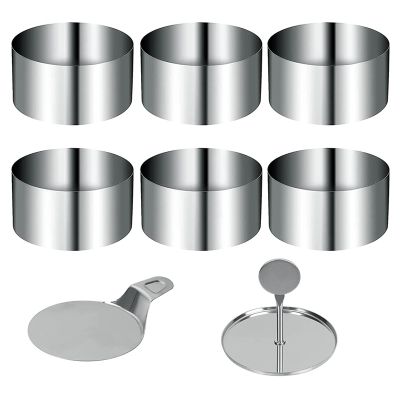 8 Pieces Dessert Rings Moulds Food Rings Moulds Small Ring Set Moulds for Baking Cake Accessories