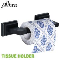 Bathroom Towel Toilet Paper Holder Black Wall Mounted Tissue Rack Stainless Steel Kitchen Towel Storage Shelf Roll Paper Holder