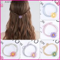 XUESHE Scrunchies ที่ยึดหางม้า ผู้หญิงสาว เชือกผูกผมดอกเดซี่ ผูกขน แหวนผม อุปกรณ์ตกแต่งผม