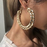 【YF】▽✳▲  BLIJERY 2020 New Fashion Thick Chain Hoop Earrings Brincos Large Punk Statement Jewelry