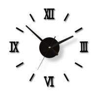 ZZOOI 14 Inches Modern Simple Art Roman Digital Clock Modern Creative Hanging Watch Fashion Living Room Silent DIY Paste Wall Clock