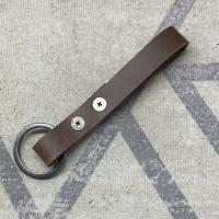 Worry leather shuangkou car key chain manual grinding head layer cowhide paunch car keys pendant is contracted to restore ancient ways