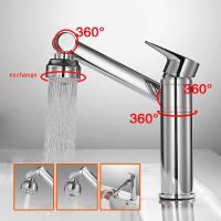 1080° Swivel Bathroom Sink Faucet Mixer Deck Mounted Splash Proof Water Tap Shower Head Aerators Tapware For Bathroom