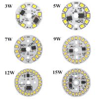 เลือกชิป LED กลม PCB 5ชิ้นพร้อมไดรเวอร์ IC รวม AC 220V 3W 5W 7W 9W 12W ชิปหลอดไฟบอร์ด PCB หลอดไฟลูกปัดชิบไฟแอลอีดี