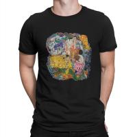 The Klimt Collage T-Shirts for Men Gustav Klimt Fun Cotton Tee Shirt Crewneck Short Sleeve T Shirt Summer Tops