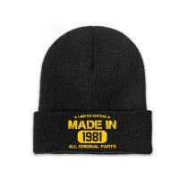 ↂ二۩ 40th วันเกิดของขวัญไอเดีย Made In 1981หมวกถักสำหรับผู้หญิงผู้ชาย Skullies Beanies หมวกฤดูหนาว Hip Hop Melon หมวก