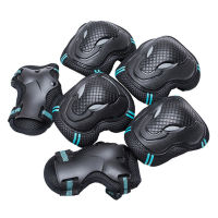 6Pcsset Men Women Skating Protective Gear Set Skateboard Ice Roller Elbow Pads Wrist Guard Child Cycling Riding Knee Protector