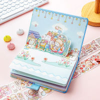 Student Notebook Girls Heart Notebook Three-dimensional Title Page Scene Construction Magnetic Buckle Ledger Cute Notebook Cartoon Notebook