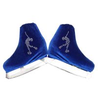 Velvet Ice Skating Figure Skating Shoes Cover Child Adult Roller Skate Fabric Accessories White Skater 2 Rhinestone