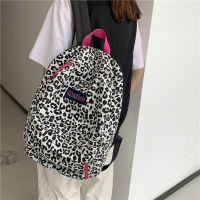 Womens Backpacks Leopard Pattern Canvas Students School Bags for Women Teenager 2021 Casual Travel Female Backpack Schoolbag