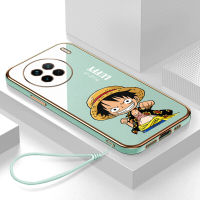 เคส Vivo X90 Case Cartoon Luffy เคสหรูหรา 6D ชุบซิลิโคนอ่อนนุ่มกรอบสี่เหลี่ยม Shiny Bling ฝาหลัง