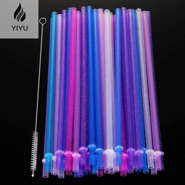 10/20 Pcs Reusable Plastic Straws Glitter Drinking Straws Clear