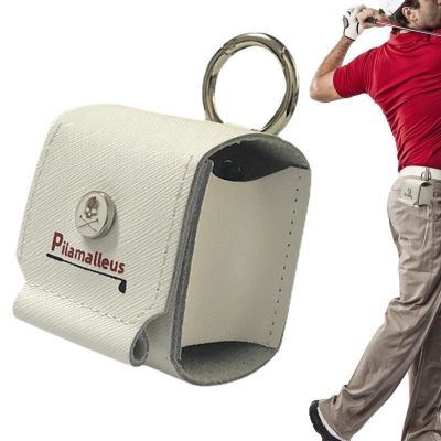 △✣ Golf Ball Waist Bag Portable Waist Hanging Golf Ball StorageBag With Metal Buckle Holding Balls Tees Storage Pouch