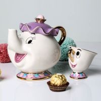 Three-Dimensional Teapot Set Cup With Beauty Beast Teapot Tea Pot Beaty And The Beast Bone China
