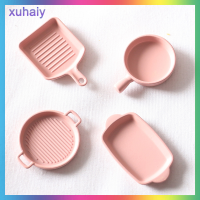 xuhaiy 4ชิ้น/เซ็ตตุ๊กตา House baking PAN ญี่ปุ่นสเต็ก PAN Miniature KITCHEN Model