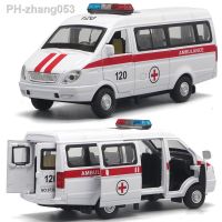 New alloy pull back 1:32 ambulance van modelfire rescue vehicle toyschildren 39;s van toyssimulation sound and light