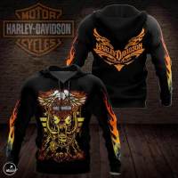 （ALL IN STOCK XZX）  3d harley-davidson hoodies 07  (Free customized name logo for private chat, can be changed with or without zipper)