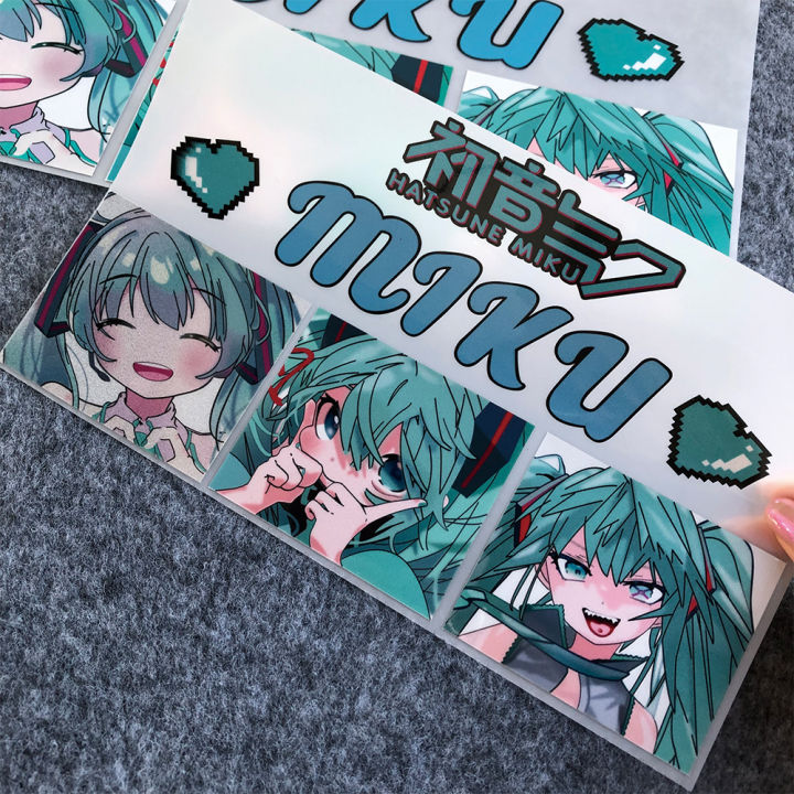 jdm-สติกเกอร์ติดมอเตอร์ไซค์สาวน่ารักฟิกเกอร์การ์ตูนอนิเมะญี่ปุ่น-hatsune-miku-รถสกูตเตอร์ไฟฟ้าสะท้อนแสงจักรยานยนต์อุปกรณ์ตกแต่งตัวเครื่อง