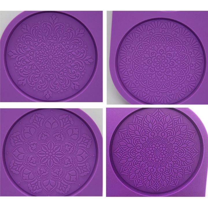 cw-diy-mandalaleaves-coaster-silicone-resin-mold-roundcoaster-epoxy-resin-silicone-casting-mouldtools