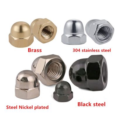 2/20pcs Acorn Cap Nut M3 M4 M5 M6 M8 M10 M12 steel with black or Stainless Steel 304 or brass Decorative Cap Nuts Caps Covers Nails  Screws Fasteners