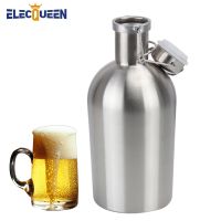 64 oz Stainless Steel Beer Growler 1.9 liter Beer Bottle with Swing Top Keeps Homebrew Fresh and Cold with Tight Airtight Seal