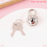 YANAO 1ชุด Mini round Shape padlock กระเป๋าเดินทางฮาร์ดแวร์ล็อคกุญแจสำหรับเดินทางเครื่องประดับกล่องไดอารี่หนังสือกระเป๋าเดินทาง