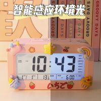 [Fast delivery] the Original electronic alarm clock students with children quiet noctilucent bedroom creative contracted Nordic style rechargeable girl lovely