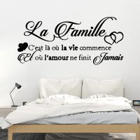 Fashion French Text phrase Vinyl Wall Sticker Wallpaper Decorative For Bedroom decor francais muraux house decoration Wall Stickers Decals