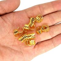 50Pcs African Dreadlocks Beads Jewelry Open Adjustable Hair Rings Tubes Cuffs Horizontal Grain Iron Hair Clips Pin Styling Tools