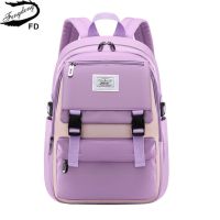Fengdong middle school backpack for girls high school book bag waterproof light weight schoolbag kids backpack teen schoolbag