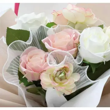 Wrinkled Wavy Net Yarn Wrap Flower Bouquet Packaging