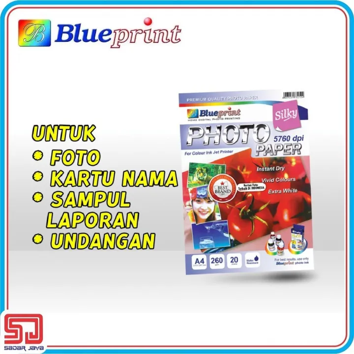 Blueprint Silky Photo Paper A4 260 Gsm Kertas Foto Doff Matte Tebal ...