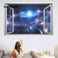 Blue Starry Sky Planet Wall Stickers Living Room Bedroom Childrens Room Decoration Stickers