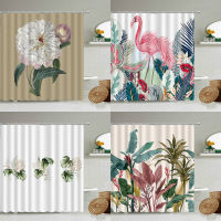 Plant Bathroom Curtains Tropical Plants With Hooks For Bathroom Shower Curtains Waterproof High Quality Fabric Beautiful